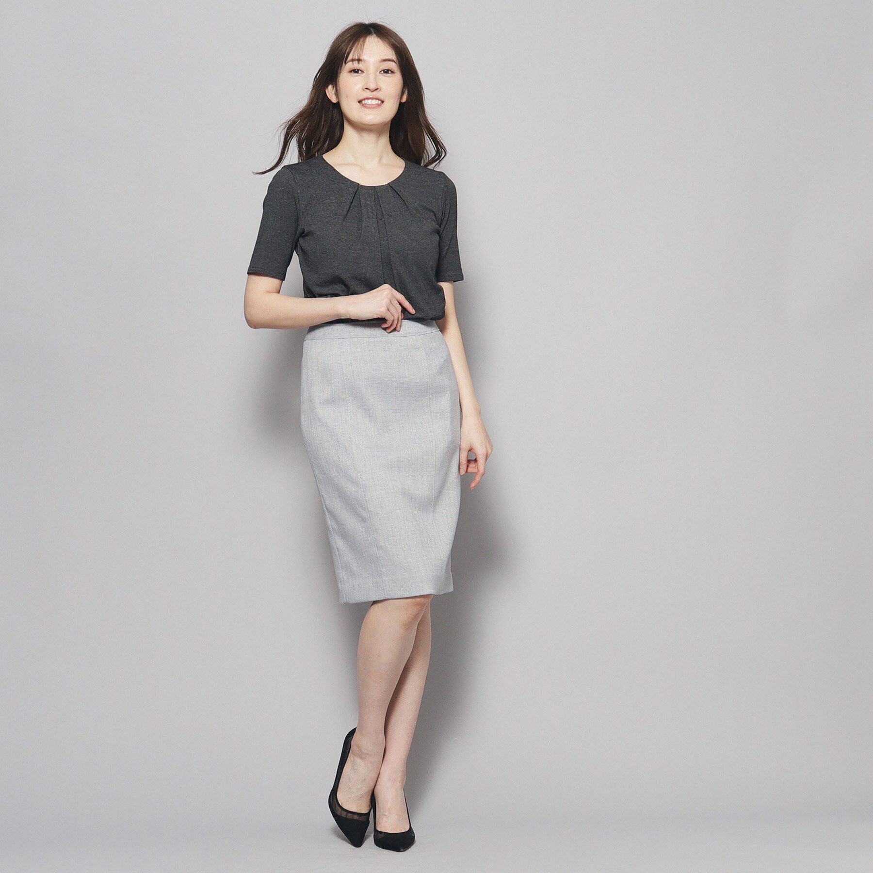 COUP DE CHANCE「【洗える／日本製／ラメ入り】上品ラウンドネックプルオーバー」|Tシャツ・カットソー|