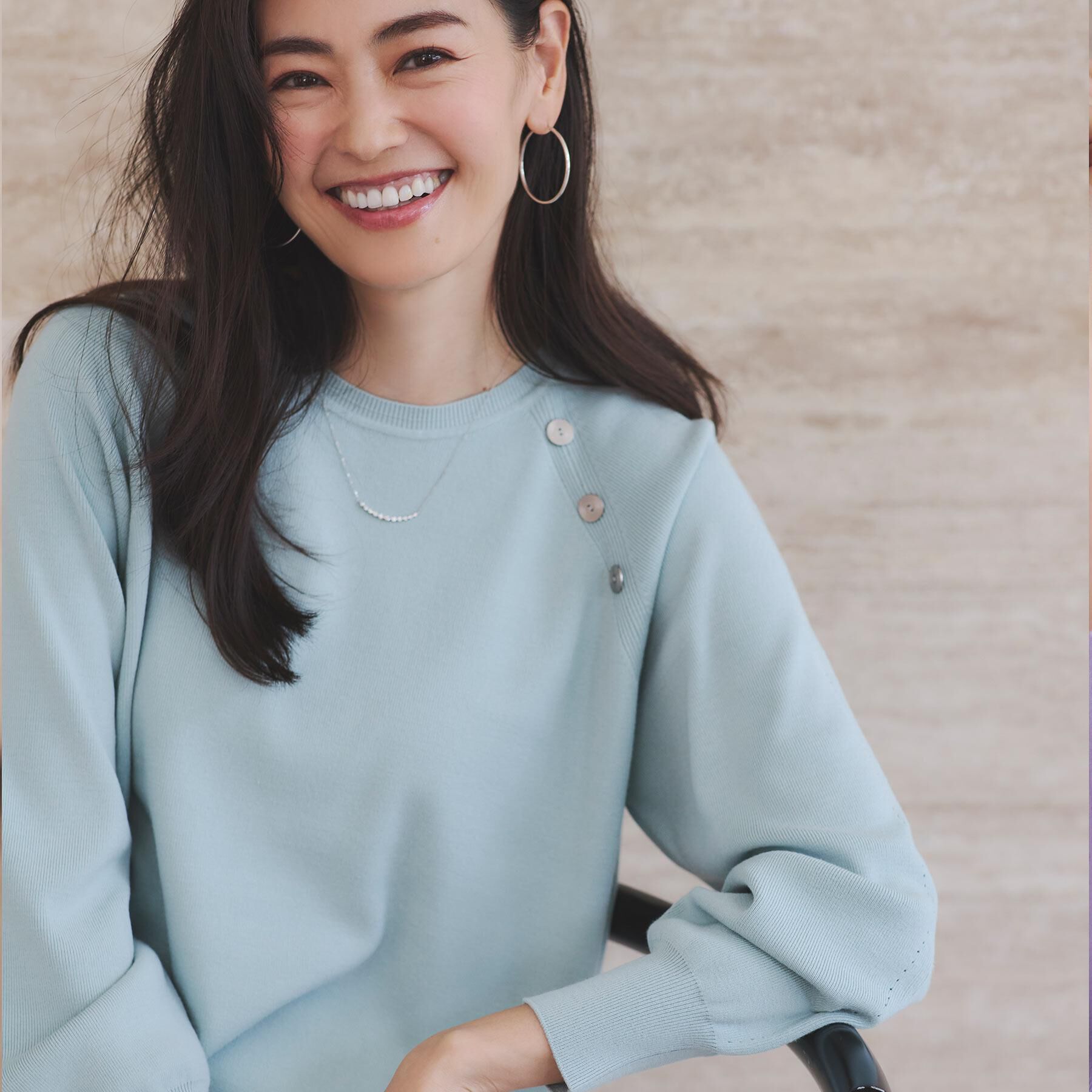 Reflect「【ゆったり着られる◎】ラグランスリーブニット」|ニット・セーター|ミントグリーン(02