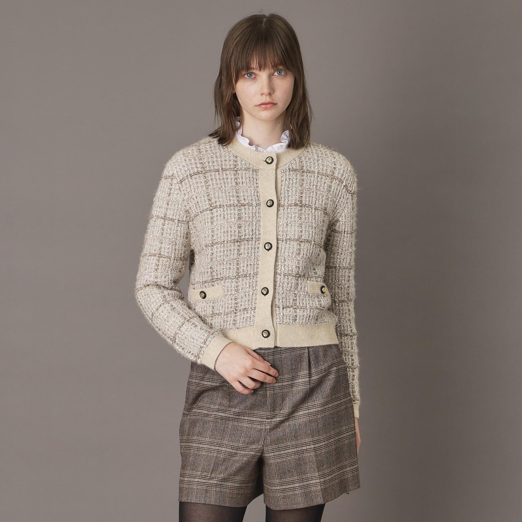 DRESSTERIOR「【otonaMUSE 11月号掲載】ツイードニットカーディガン」|カーディガン|