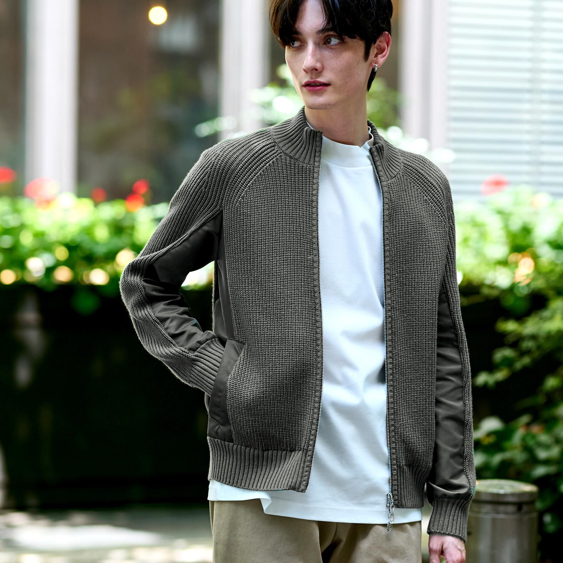 DRESSTERIOR「ミリタリーニットジャケット」|カーディガン|