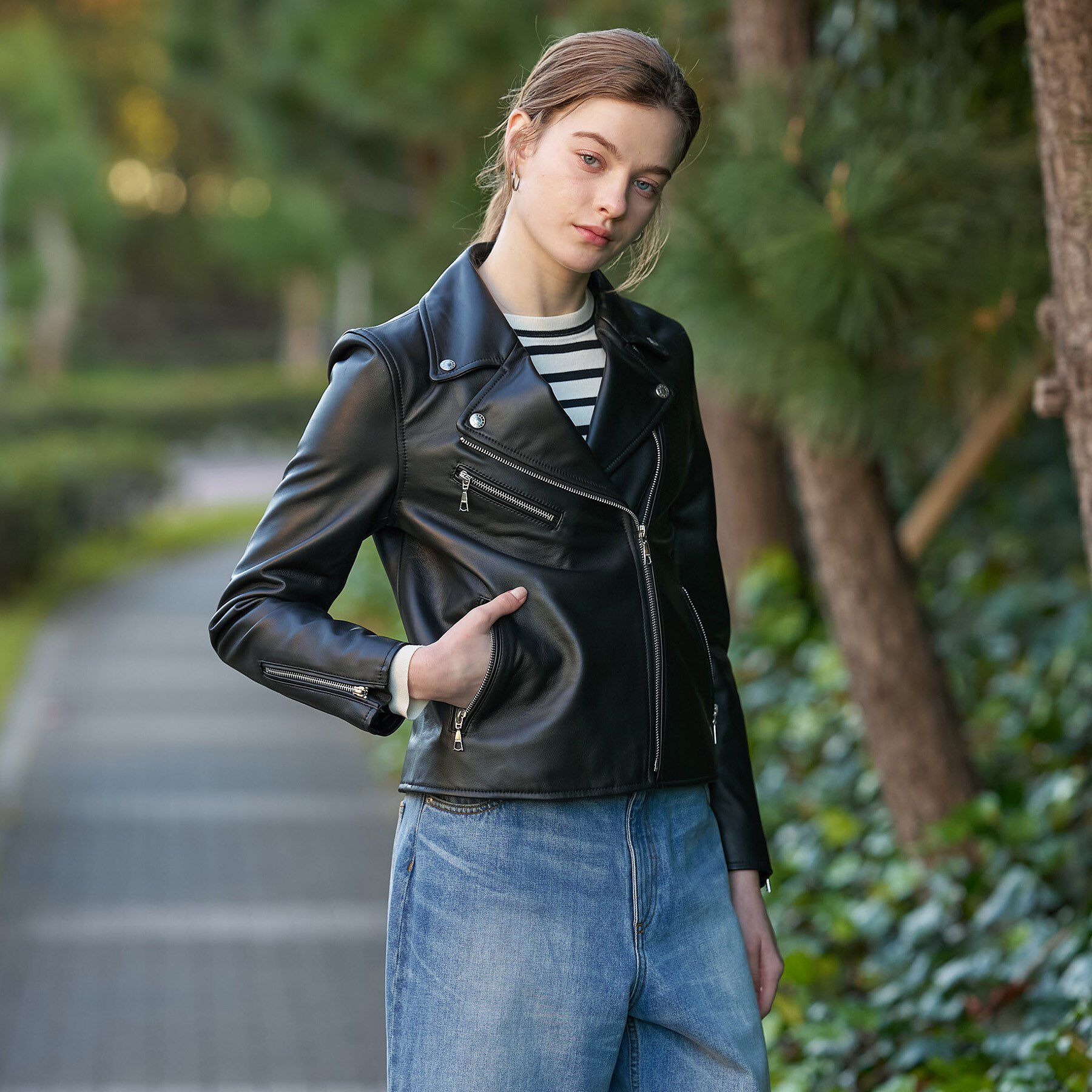 DRESSTERIOR「【本革】レザーダブルライダース」|ライダースジャケット|