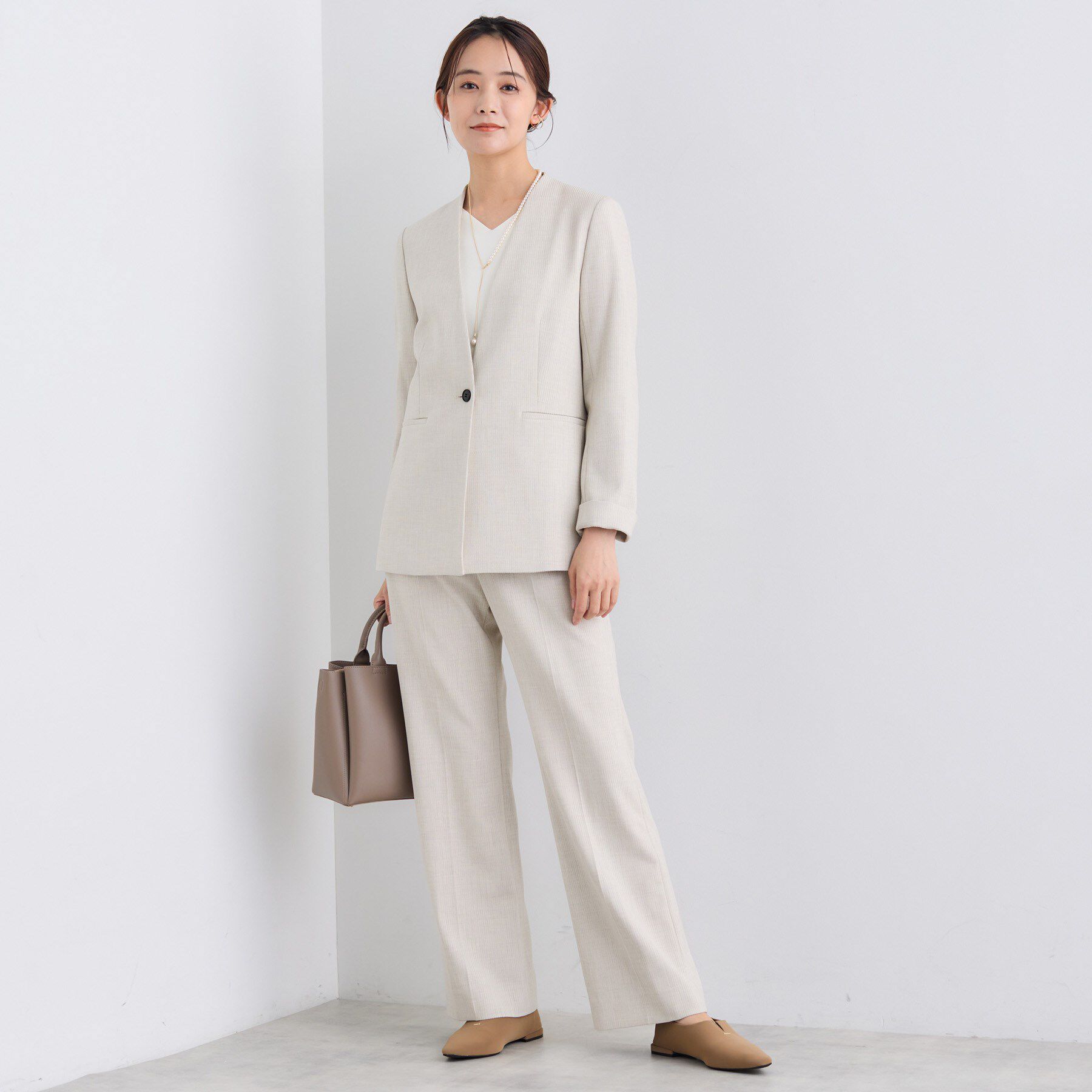 INDIVI「【日本製／通勤スーツ】プレシャスドビー テーパードパンツ」|スーツ|