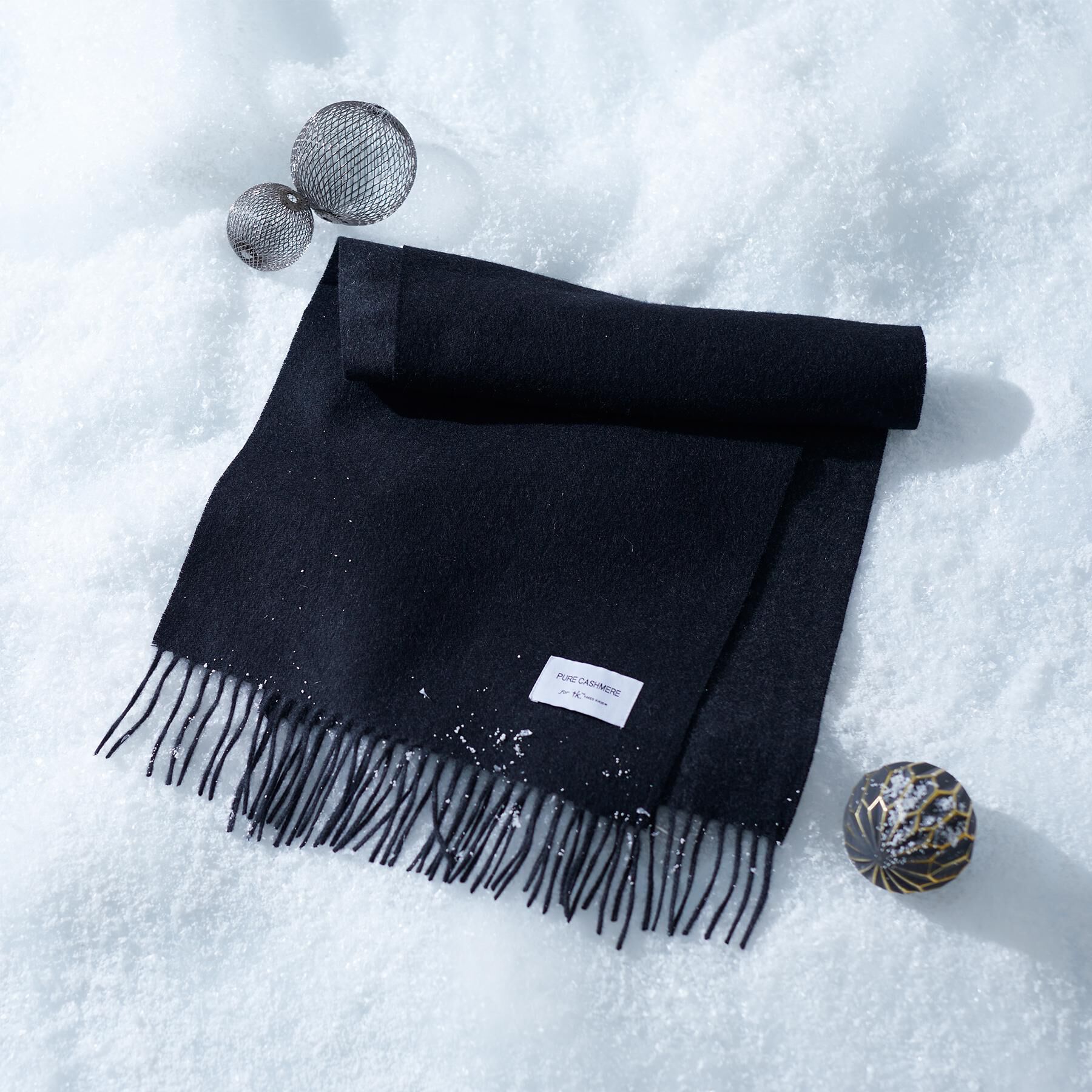 tk.TAKEO KIKUCHI「【カシミヤ100％】ピュアカシミヤリバーシブルマフラー」|ストール|ブラック(019)