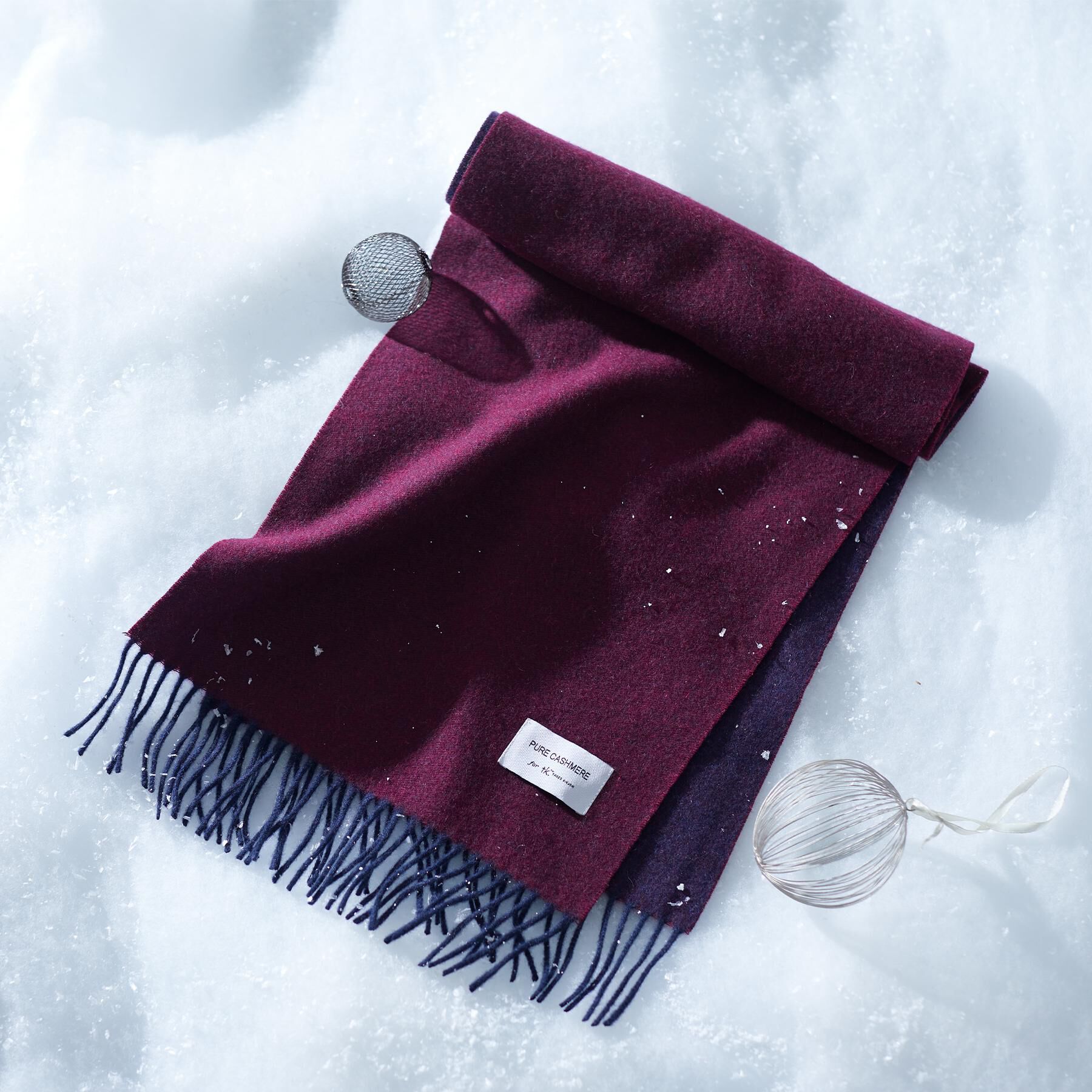 tk.TAKEO KIKUCHI「【カシミヤ100％】ピュアカシミヤリバーシブルマフラー」|ストール|ボルドー(064)