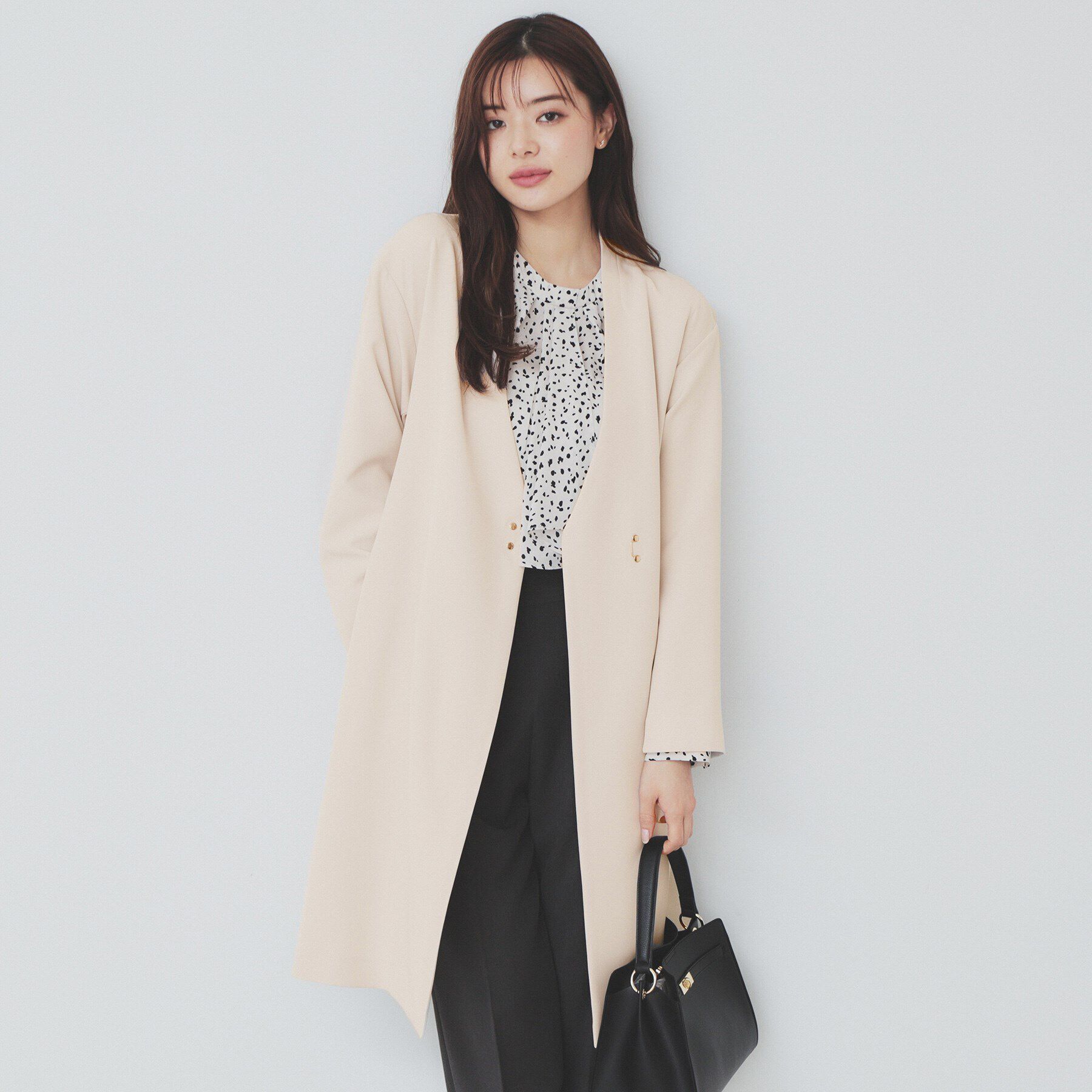 index「ストレッチノーカラーコート【洗濯機洗い可/イージーアイロン】」|ノーカラーコート|