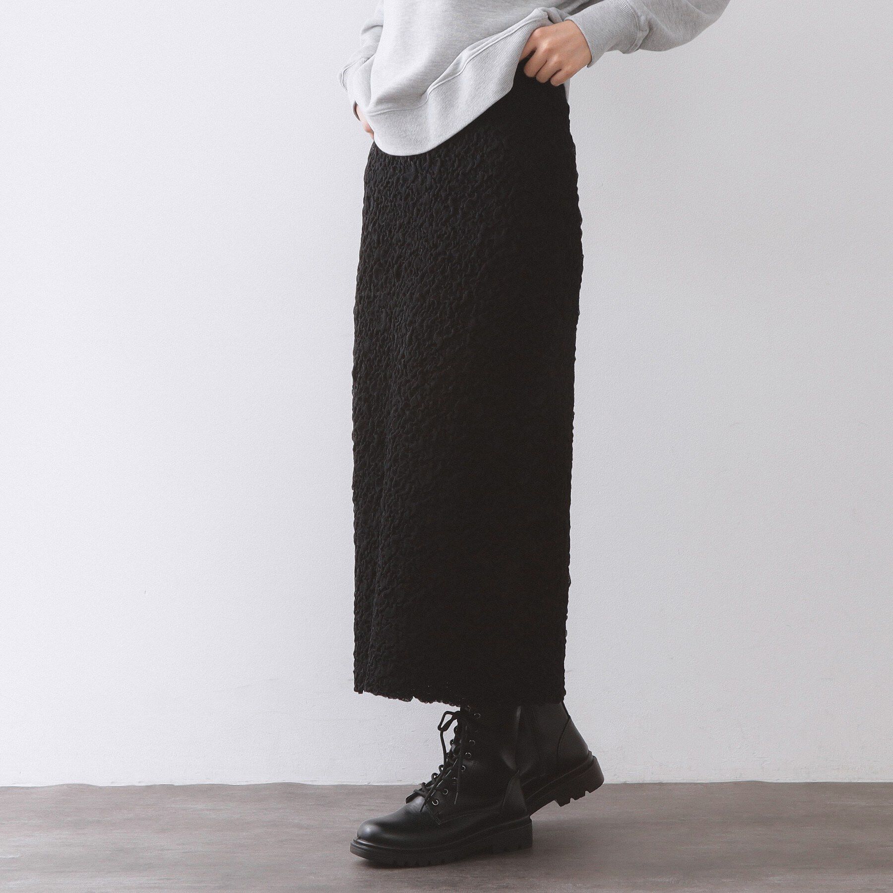 OPAQUE.CLIP「ジャカード編みニットナロースカート【洗える】」|スカート|