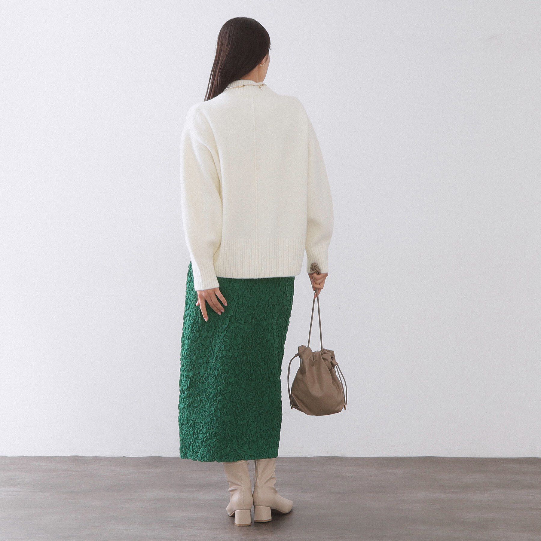 OPAQUE.CLIP「ジャカード編みニットナロースカート【洗える】」|スカート|