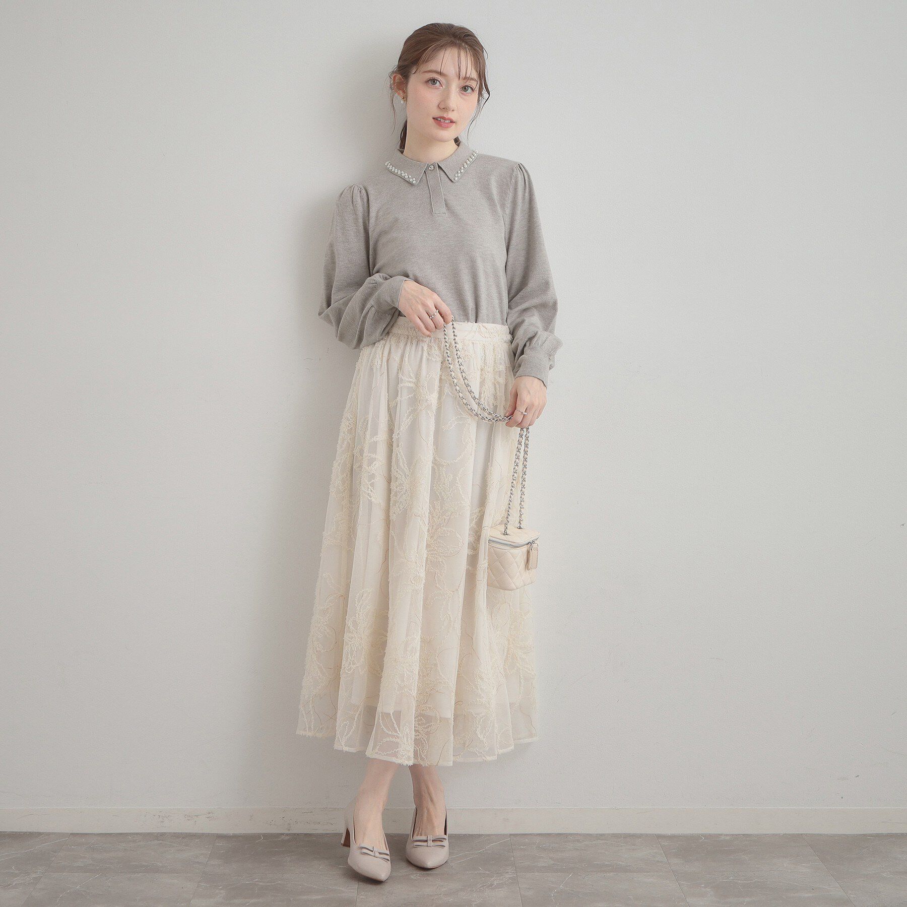 Couture broach「【洗える・着映え】パール調衿ニット」|ニット・セーター|