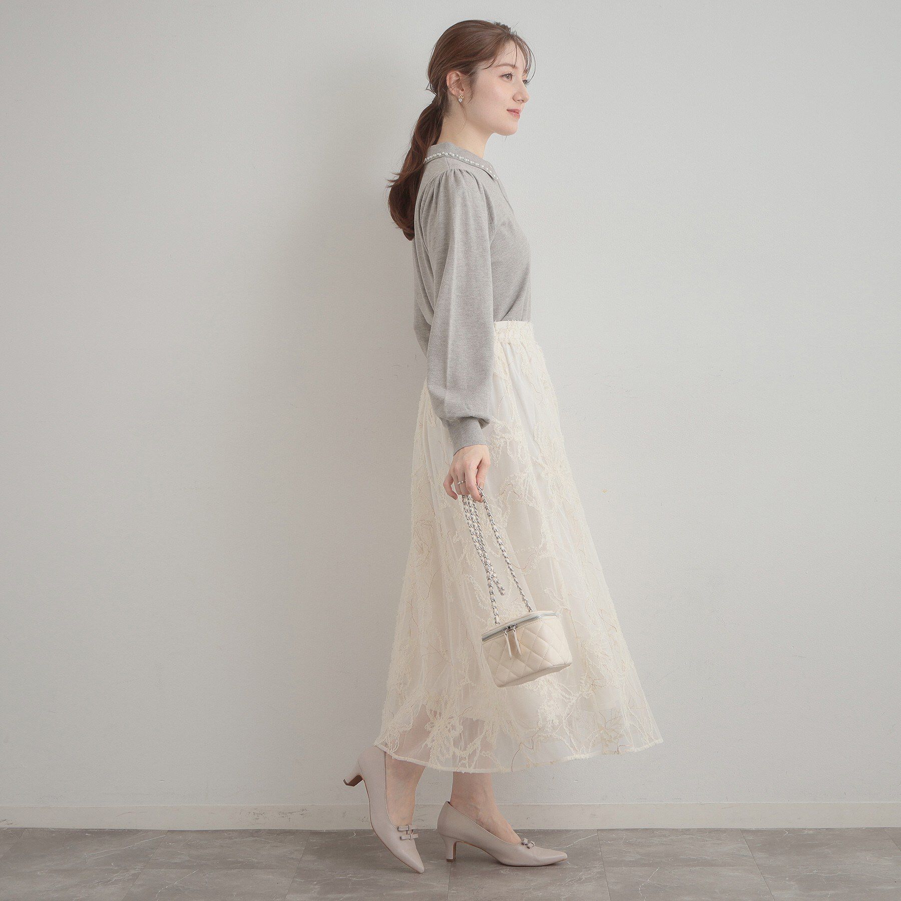 Couture broach「【洗える・着映え】パール調衿ニット」|ニット・セーター|