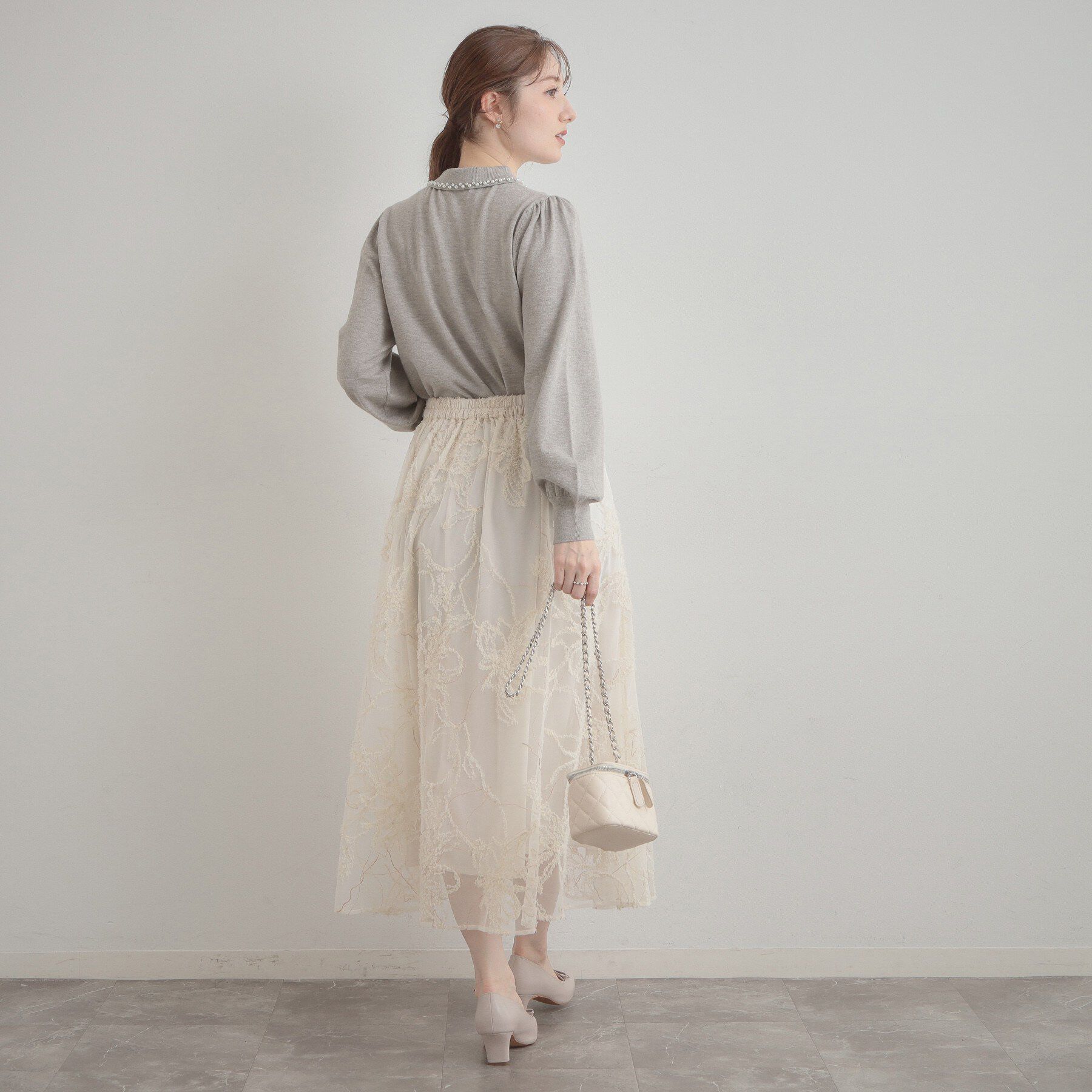 Couture broach「【洗える・着映え】パール調衿ニット」|ニット・セーター|