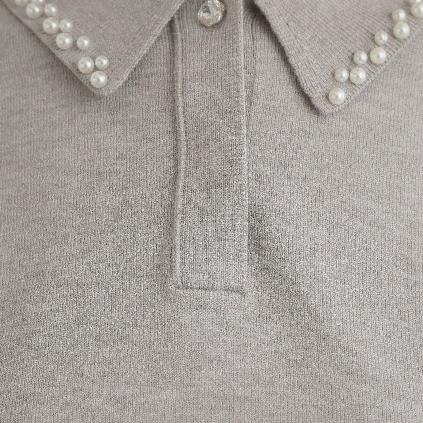 Couture broach「【洗える・着映え】パール調衿ニット」|ニット・セーター|