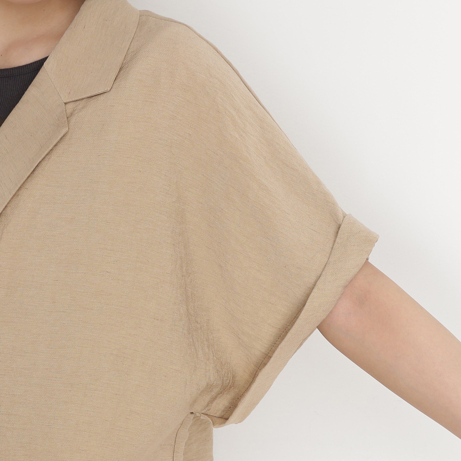 THE SHOP TK「リネン混半袖テーラージャケット【洗える/セットアップ可】」|テーラードジャケット|