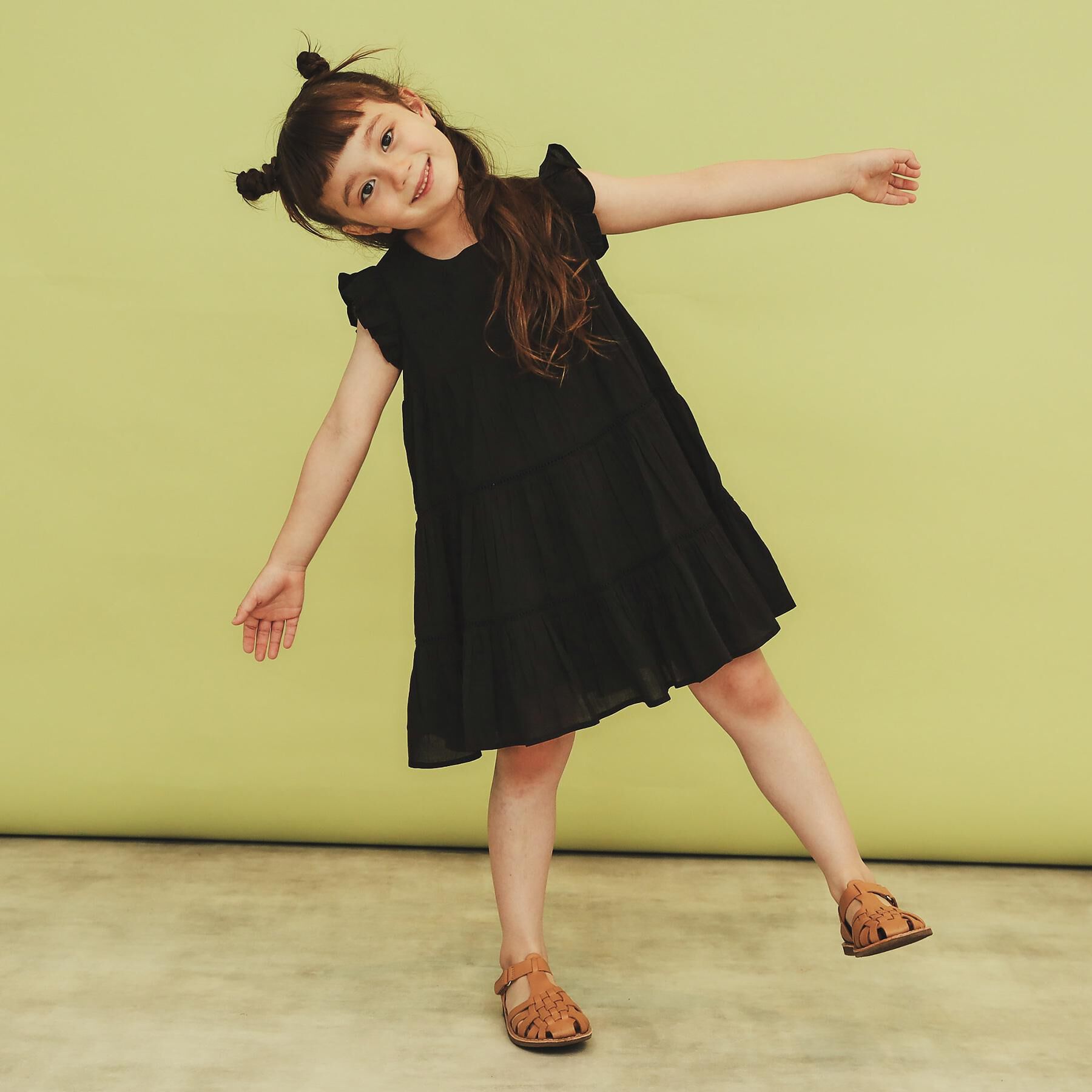 THE SHOP TK「【120－150】ティアードワンピース/洗える」|ワンピース|ブラック(019)