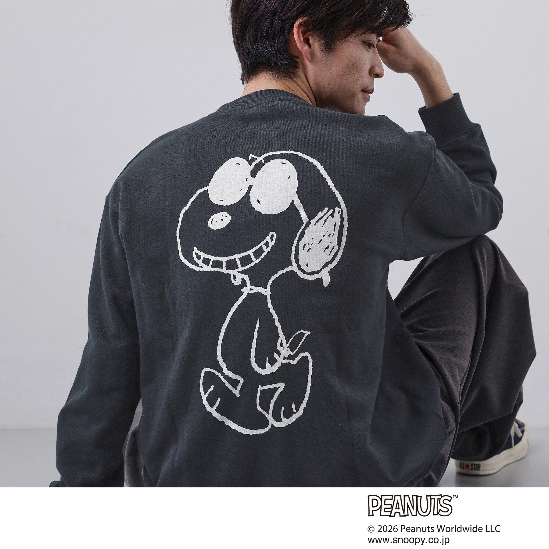 THE SHOP TK「PEANUTS ／ ピーナッツ スヌーピー ミニ裏毛スウェット」|パーカー|ネイビー(094)