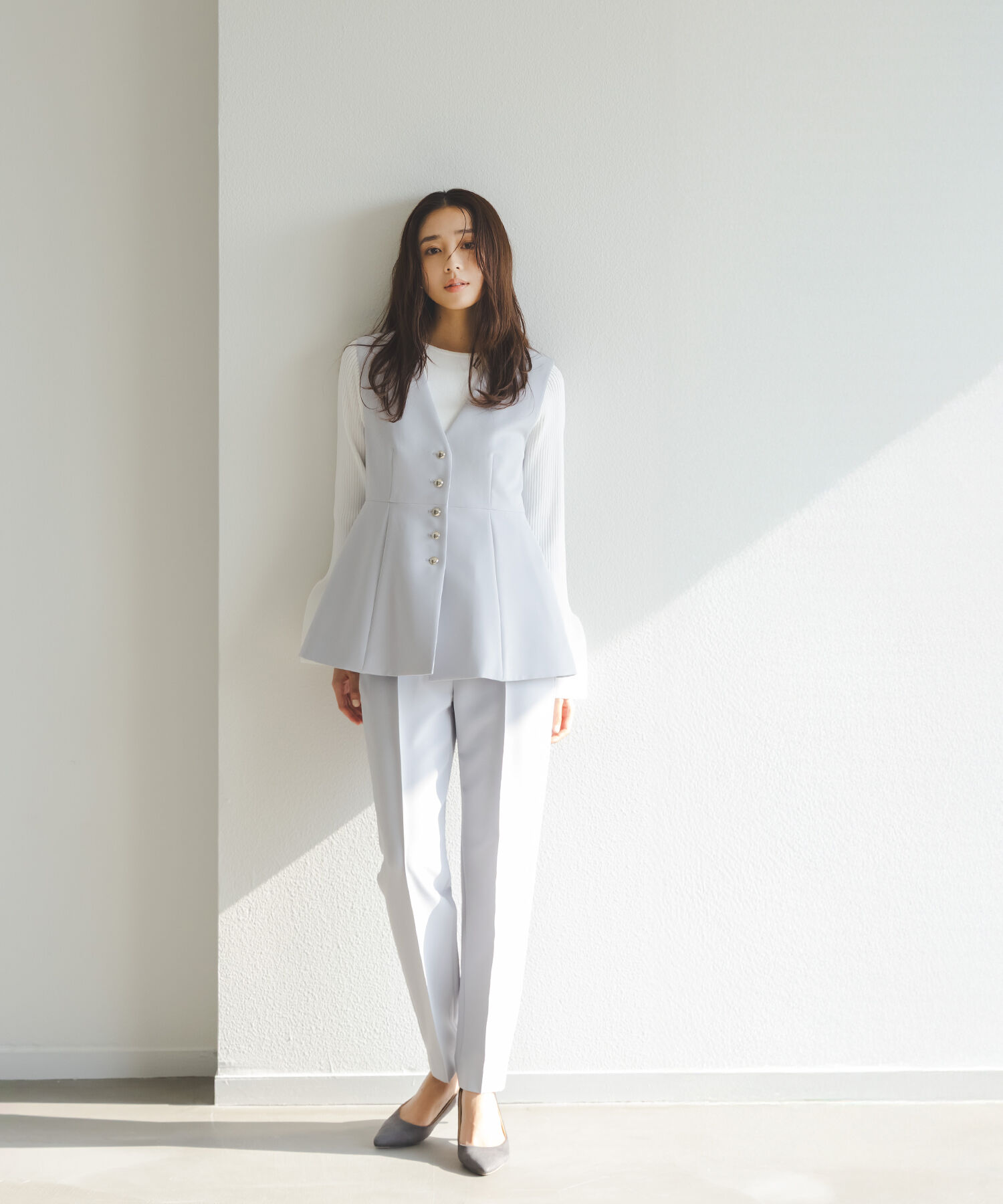  「ベルスリーブペプラムニット」|ニット・セーター|