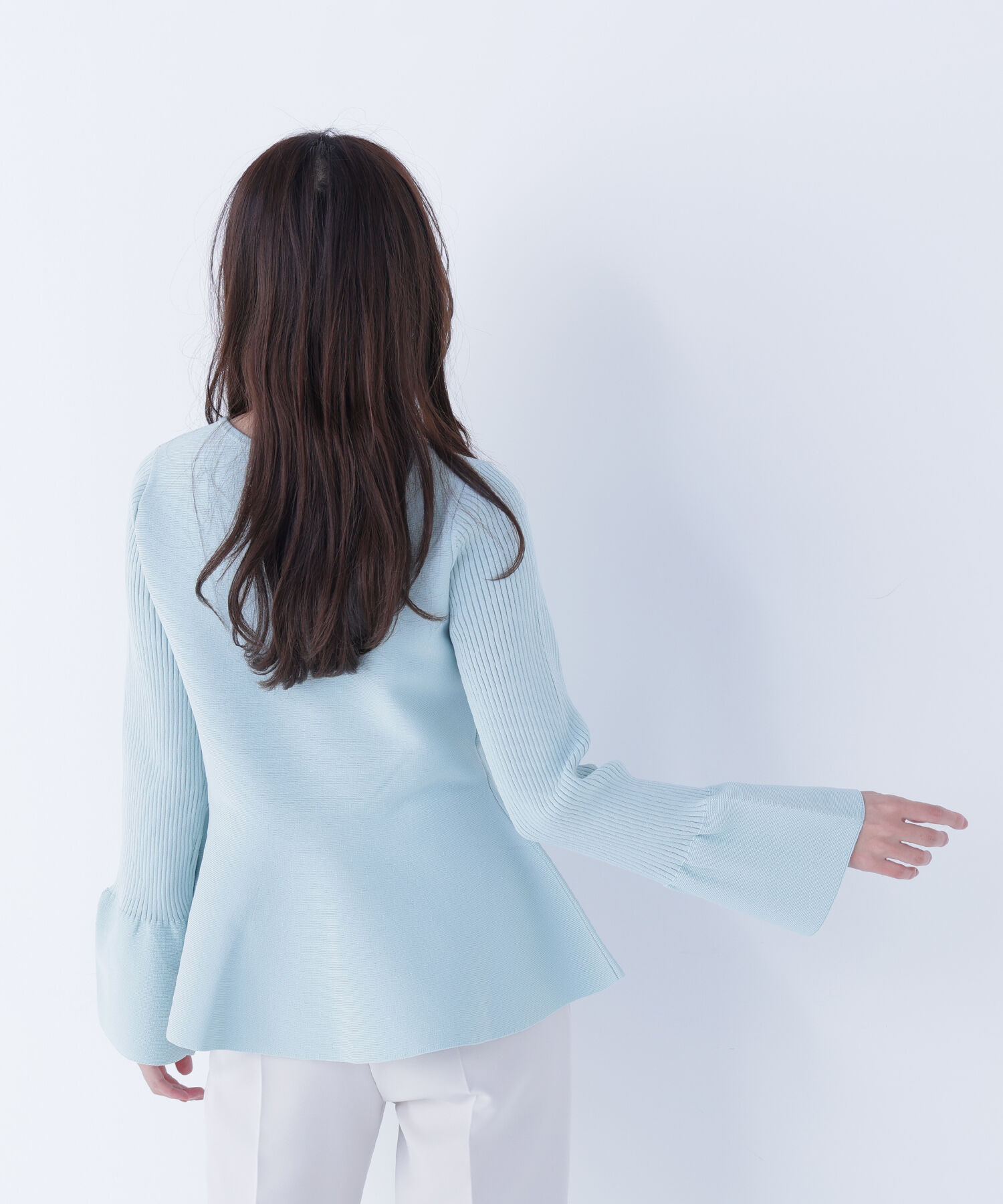  「ベルスリーブペプラムニット」|ニット・セーター|