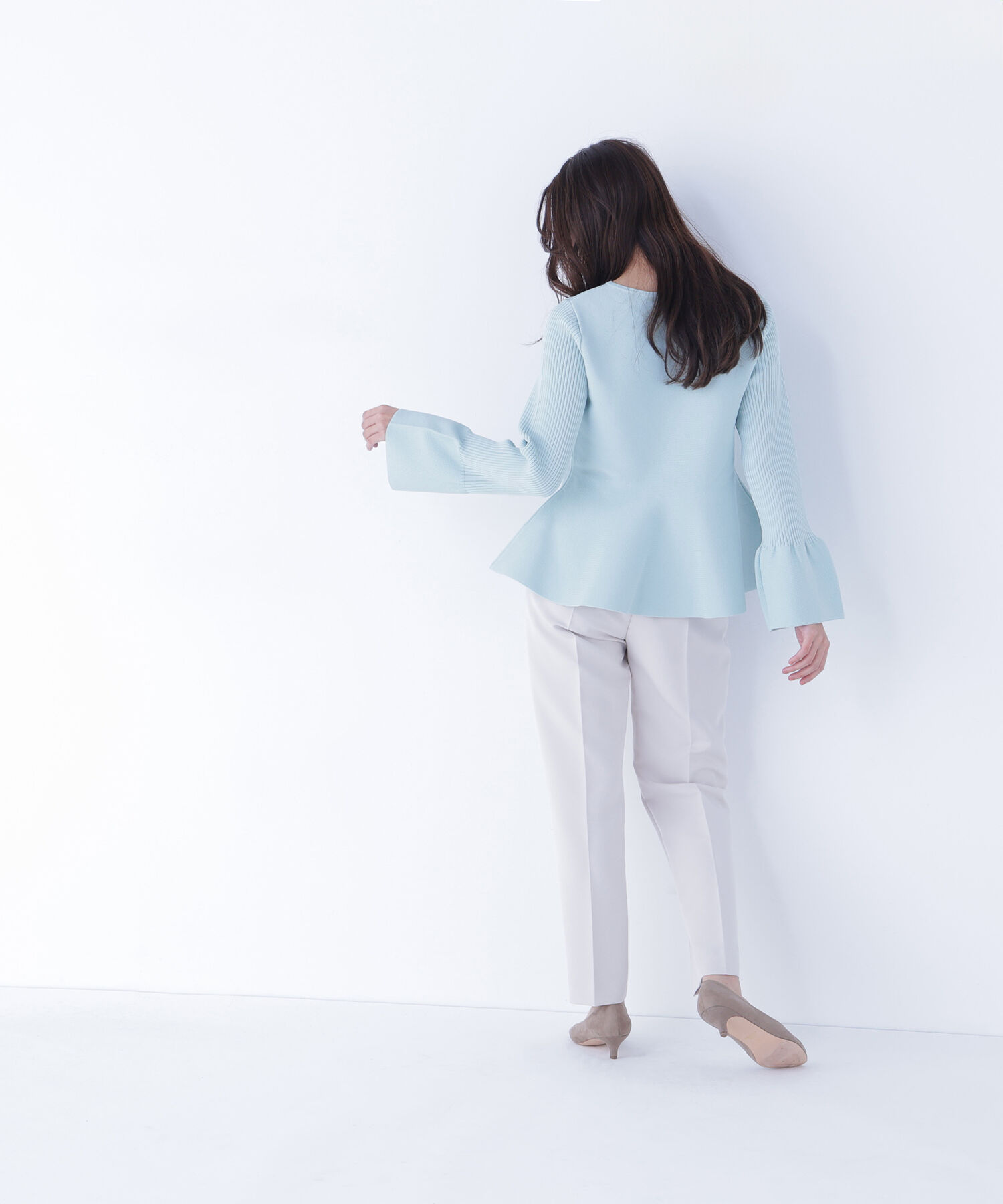  「ベルスリーブペプラムニット」|ニット・セーター|