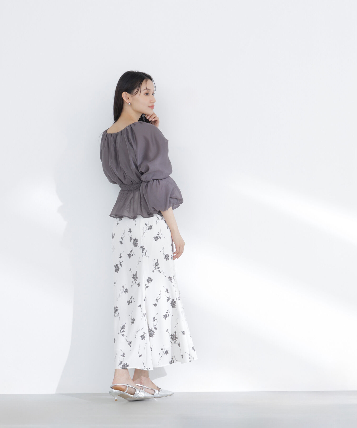  「シアーギャザーペプラムブラウス」|シャツ・ブラウス|