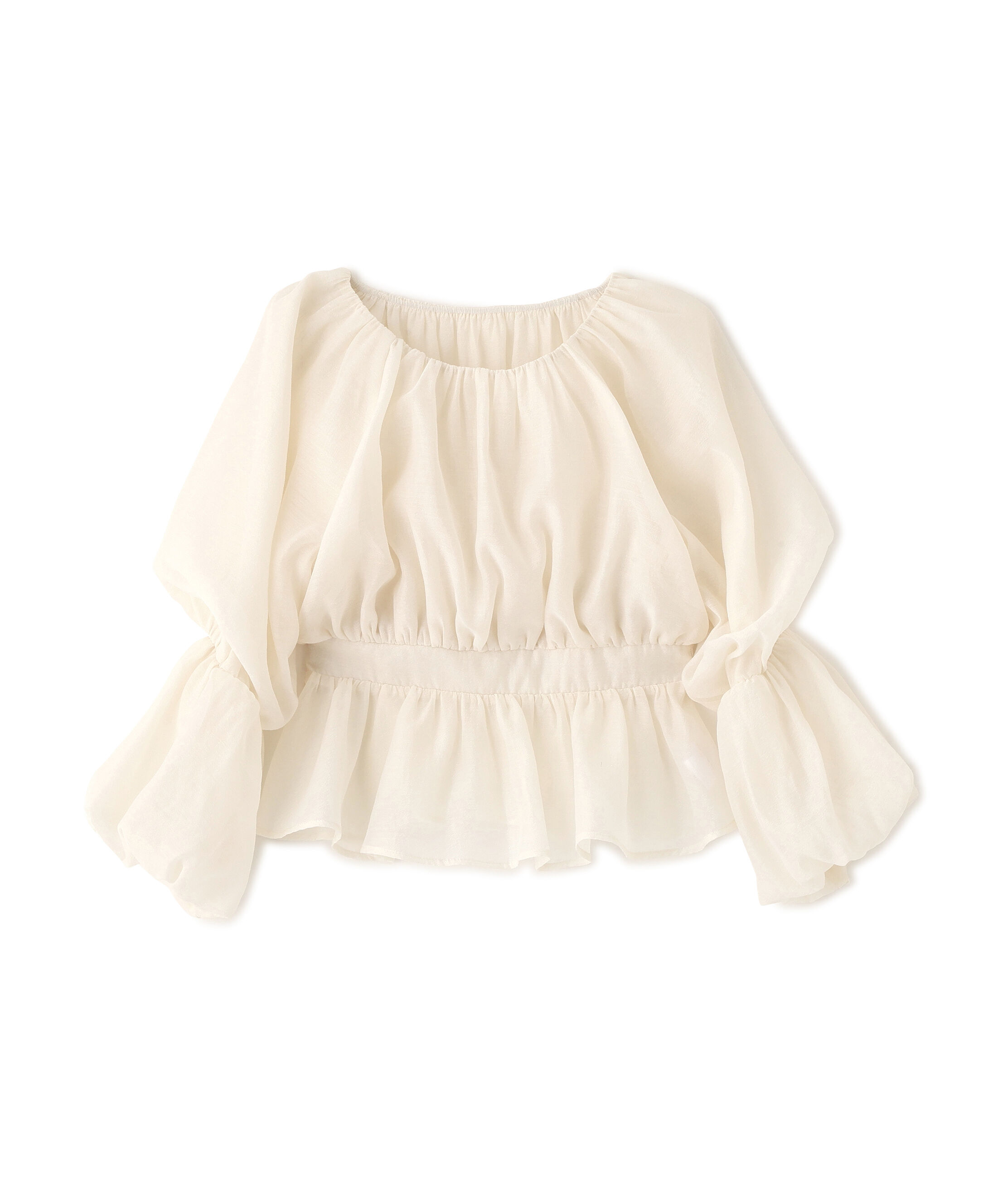  「シアーギャザーペプラムブラウス」|シャツ・ブラウス|