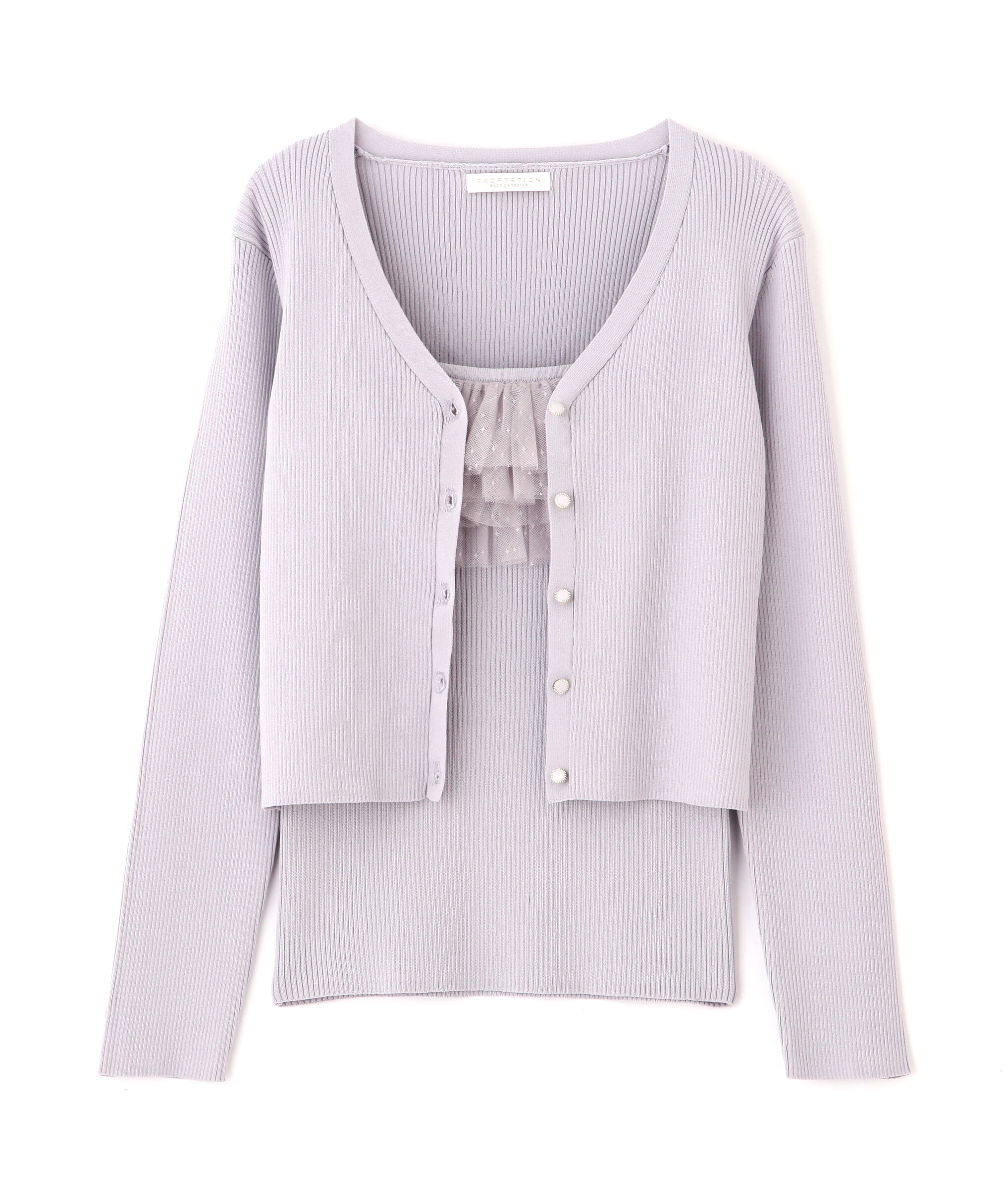 PROPORTION BODY DRESSING「チュール付きアンサンブルニット」|ニット・セーター|