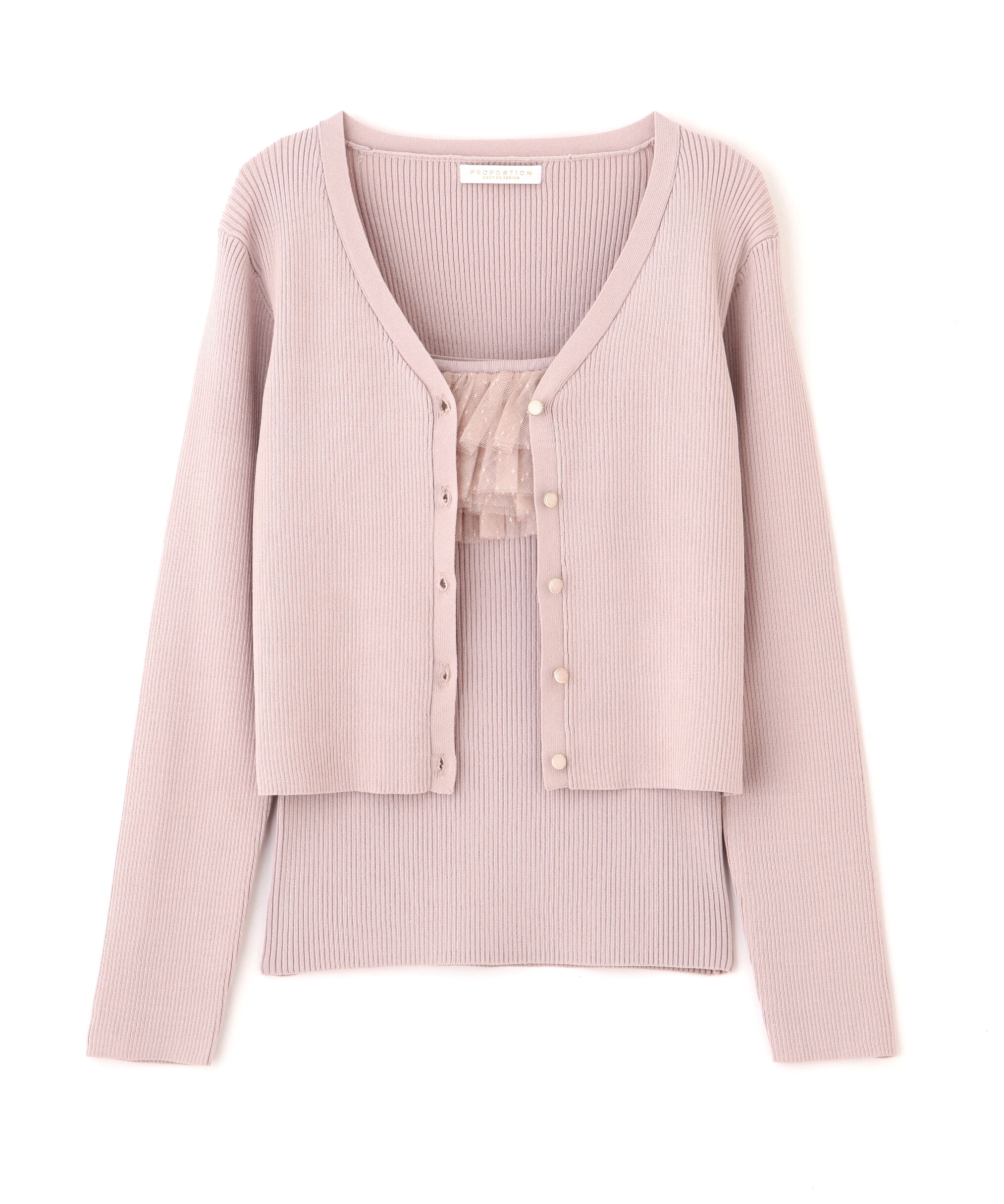 PROPORTION BODY DRESSING「チュール付きアンサンブルニット」|ニット・セーター|