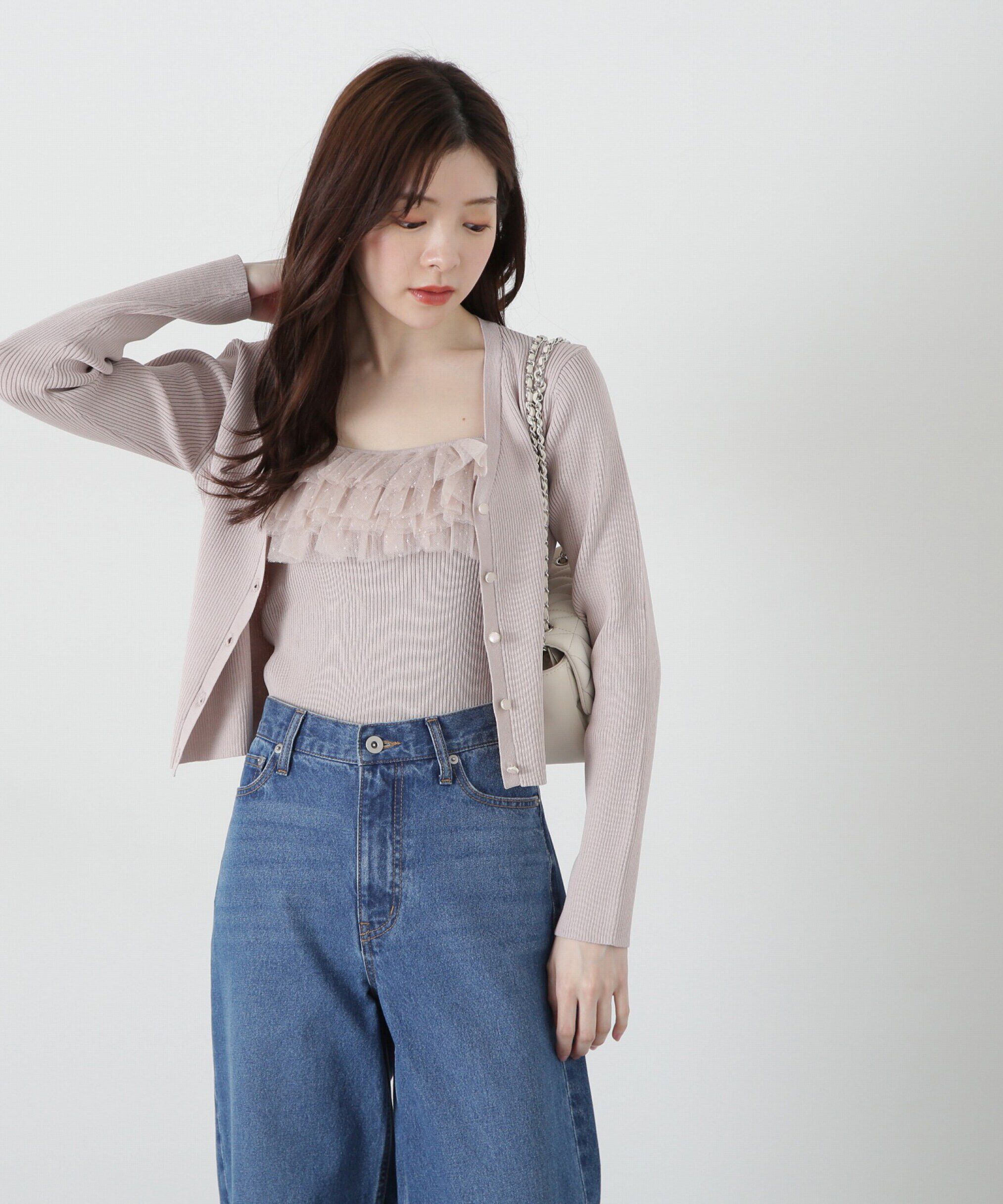 PROPORTION BODY DRESSING「チュール付きアンサンブルニット」|ニット・セーター|