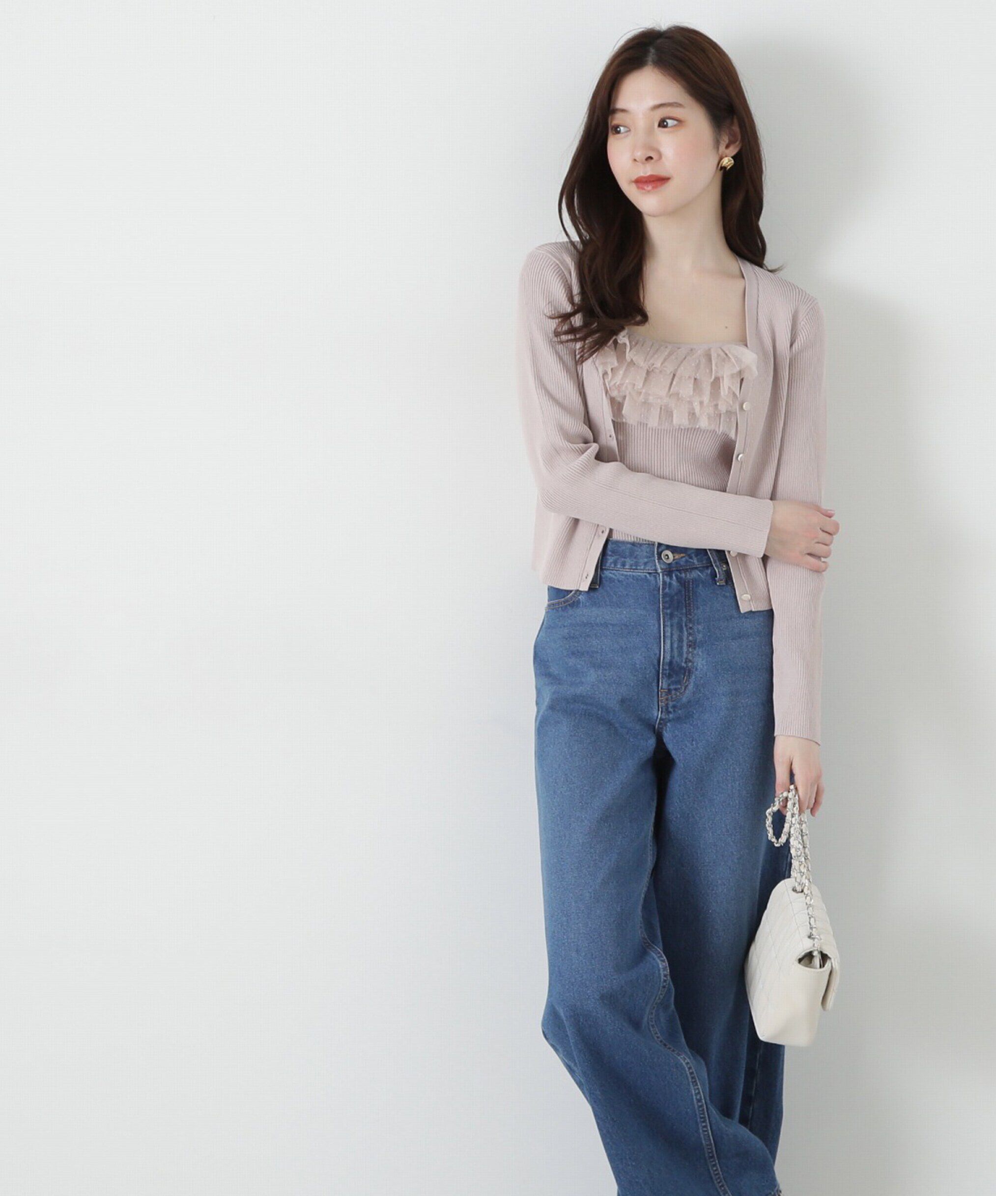 PROPORTION BODY DRESSING「チュール付きアンサンブルニット」|ニット・セーター|