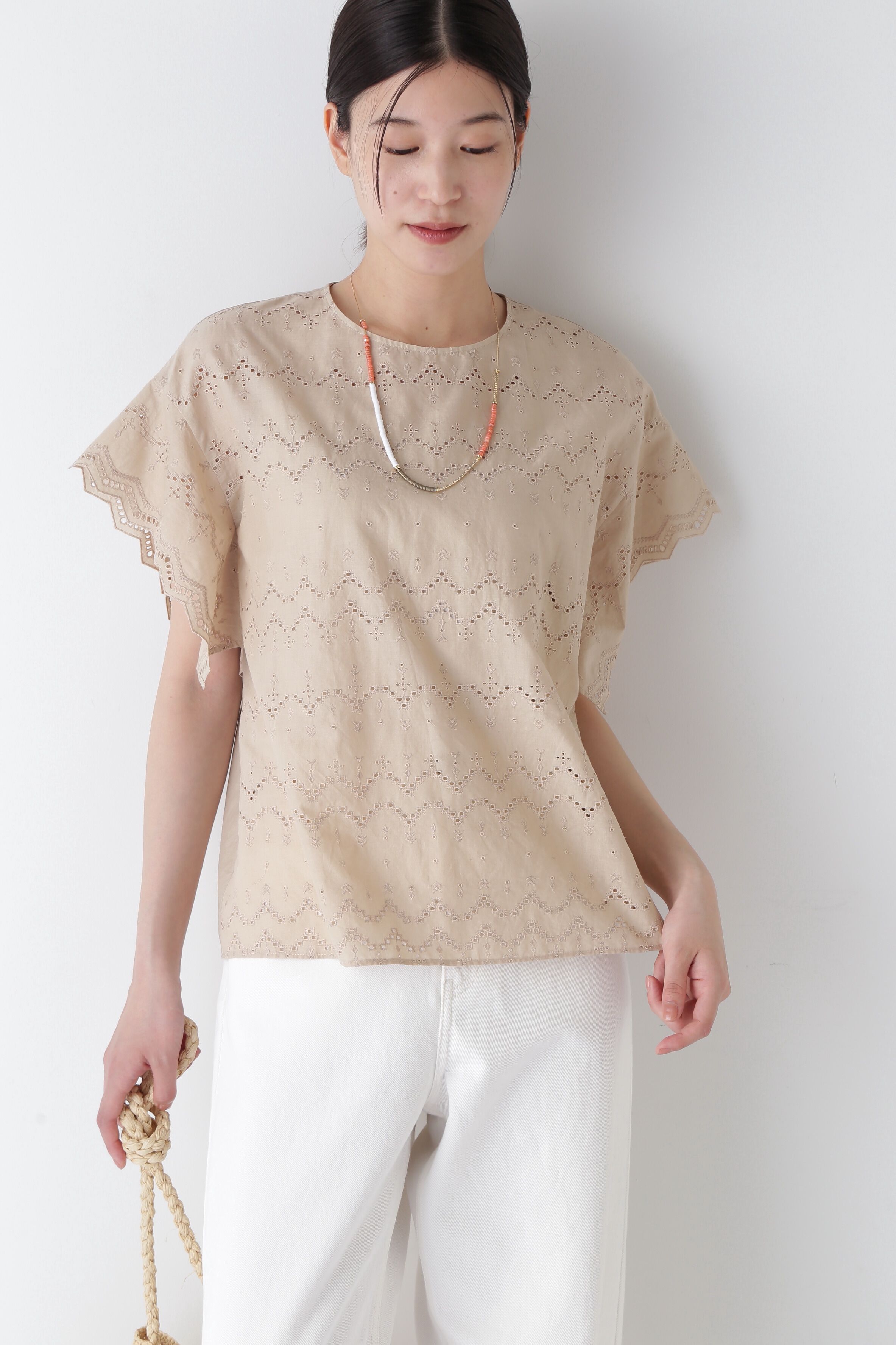  「◆エンブロイダリーブラウス」|シャツ・ブラウス|ベージュ