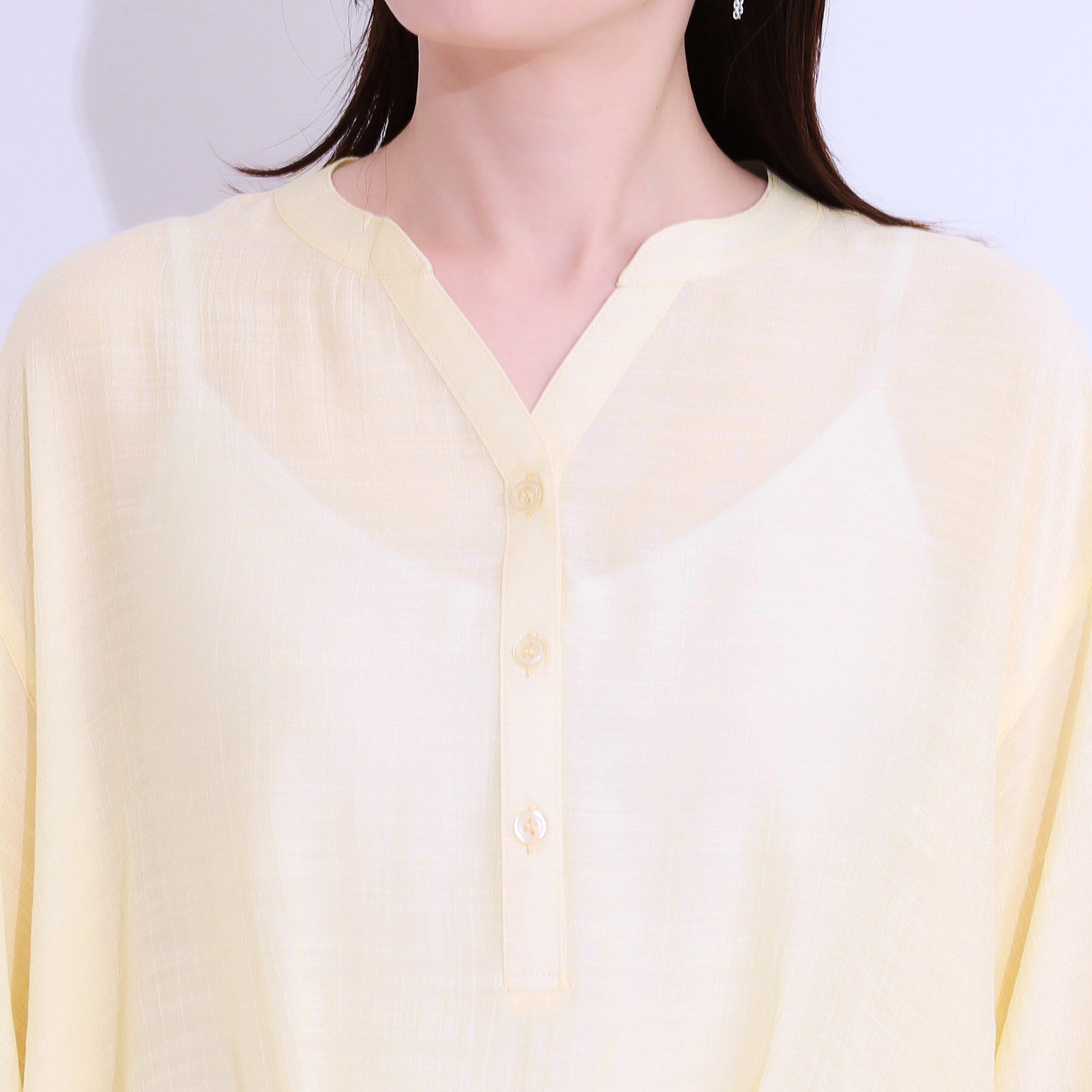 SHOO･LA･RUE「【S-LL】インせず腰回りすっきり フロントタックブラウス」|シャツ・ブラウス|