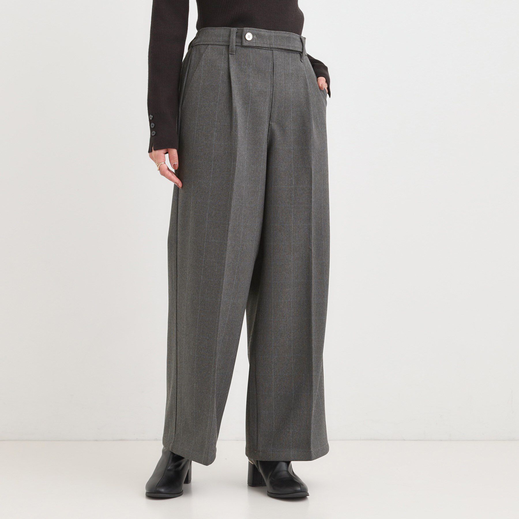 SHOO･LA･RUE「【着丈選べる】ウールフィールあったか裏起毛ワイドパンツ」|その他|