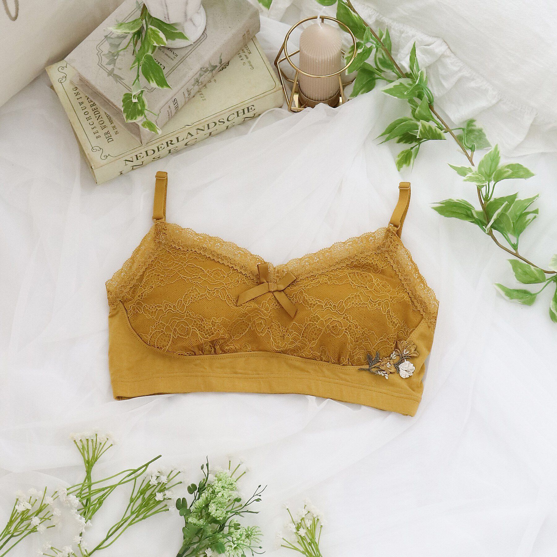 Risa Magli「リュカ おやすみブラ」|インナー|マスタード(034)