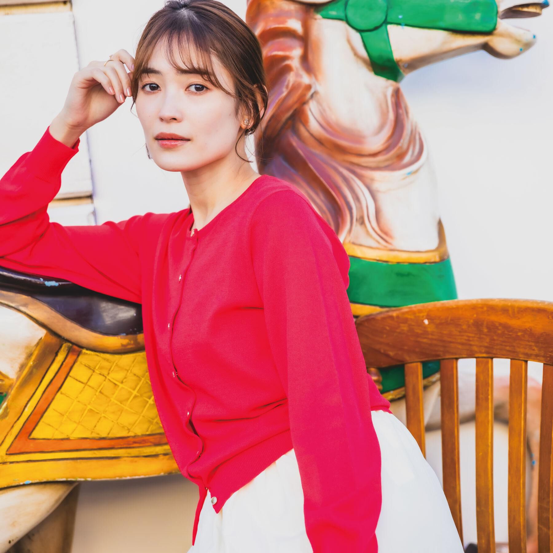 ITS&rsquo;DEMO「【UVカット／アンチピリング／手洗い可】クルーニットカーディガン」|カーディガン|