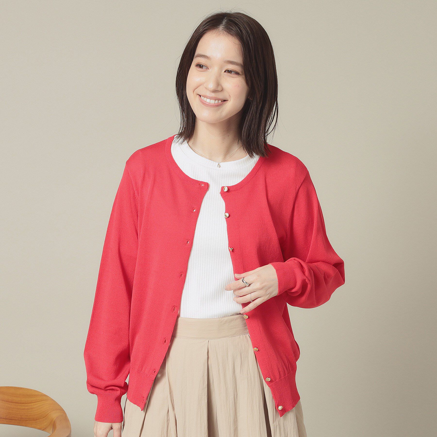 ITS&rsquo;DEMO「【UVカット／アンチピリング／手洗い可】クルーニットカーディガン」|カーディガン|