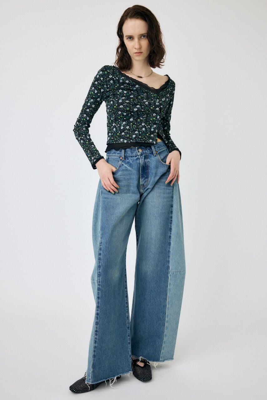 MOUSSY「LAYERED ASSYMETRIC SHEER トップス」|Tシャツ・カットソー|