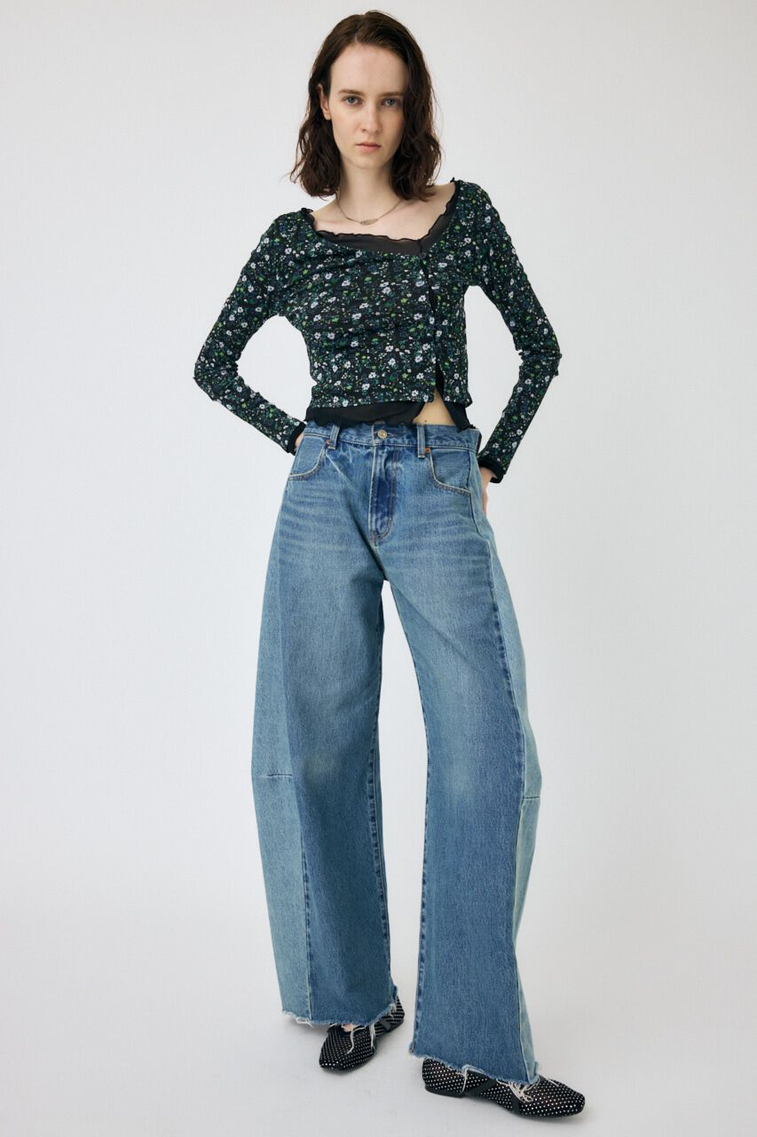 MOUSSY「LAYERED ASSYMETRIC SHEER トップス」|Tシャツ・カットソー|