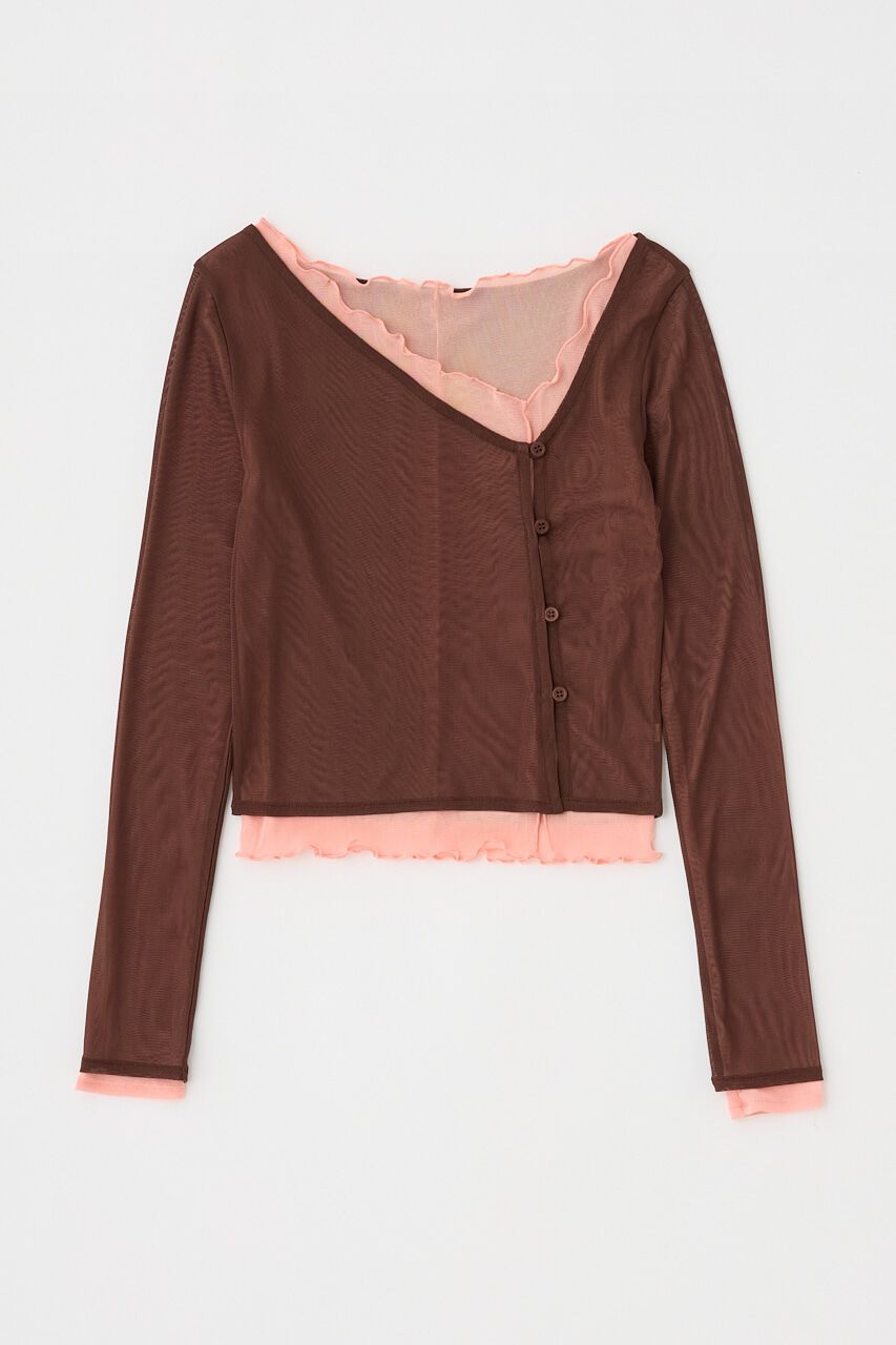 MOUSSY「LAYERED ASSYMETRIC SHEER トップス」|Tシャツ・カットソー|