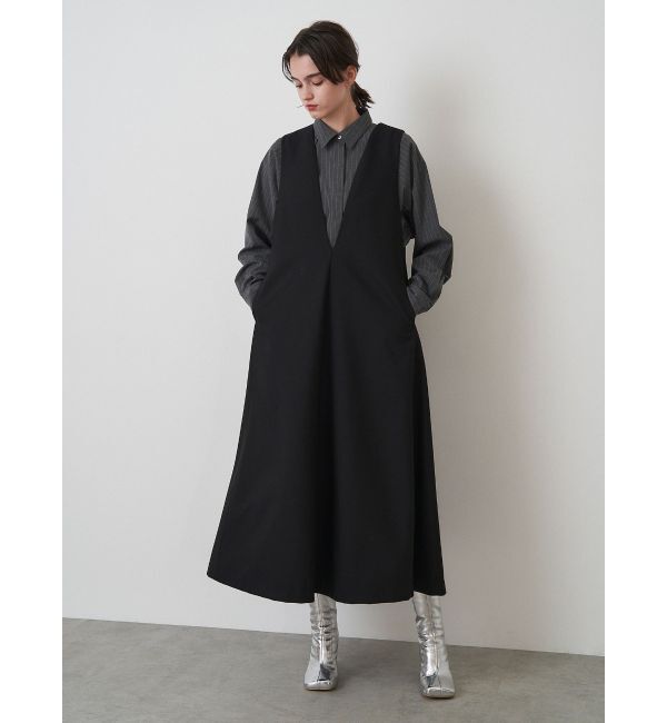 ELENDEEK「DEEP V NECK A-LINE OP」|ジャンパースカート|