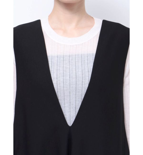 ELENDEEK「DEEP V NECK A-LINE OP」|ジャンパースカート|