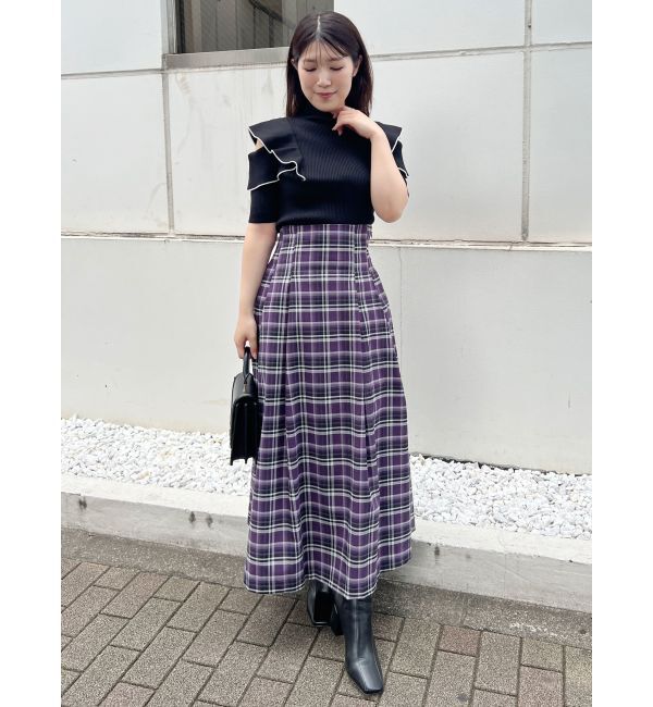 MERCURYDUO「オリジナルチェックコルセットフレアスカート」|スカート|