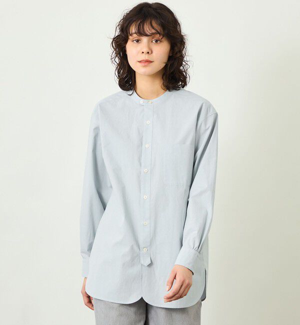 MACKINTOSH PHILOSOPHY「【GREY LABEL】バンドカラーシャツ」|シャツ・ブラウス|ライトブルー