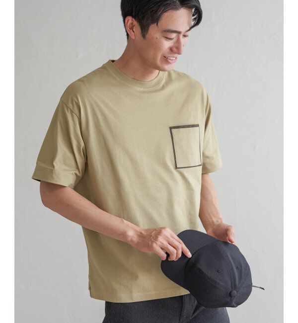 ikka「ストライプMIXポケットTシャツ」|Tシャツ・カットソー|