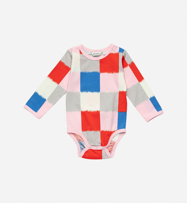 Marimekko「【kids】Vinde Ostjakki Ⅰ ロンパース」|ロンパース|レッド&times;ピンク