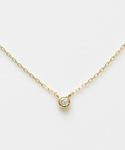 JUPITER「【K10】一粒ダイヤモンドネックレス　全長40㎝(調節した時の長さ36.5㎝)」|ネックレス|