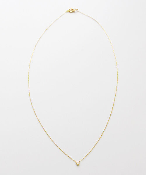 JUPITER「【K10】一粒ダイヤモンドネックレス　全長40㎝(調節した時の長さ36.5㎝)」|ネックレス|