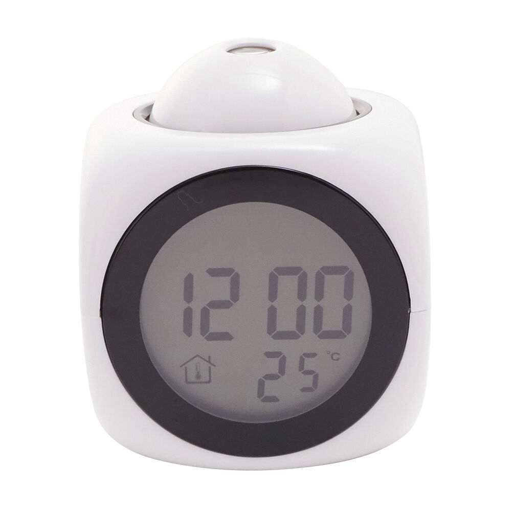 BACKYARD FAMILY「置き時計 おしゃれ デジタル 通販 置時計 夜も見える 時計 プロジェクター 光る ライト 音声」|クロック・置時計|ホワイト1