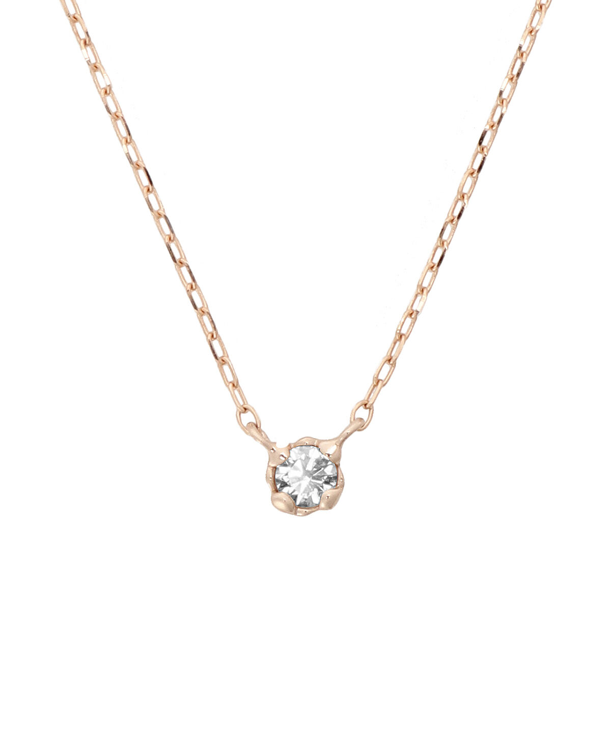 Samantha Tiara「K18 SPG 一粒ダイヤモンドネックレス(小)」|ネックレス|K18 SPG(PG)