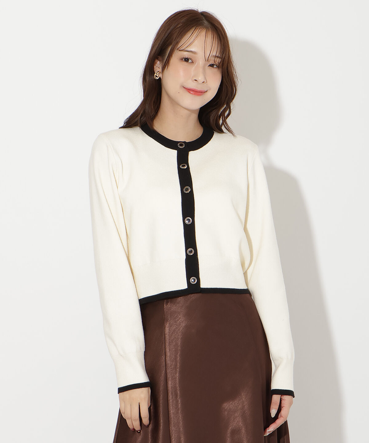 アンドクチュール「配色カーディガン」|カーディガン|