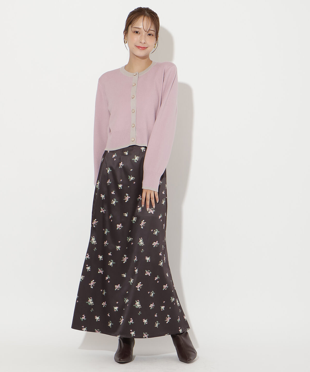 アンドクチュール「配色カーディガン」|カーディガン|