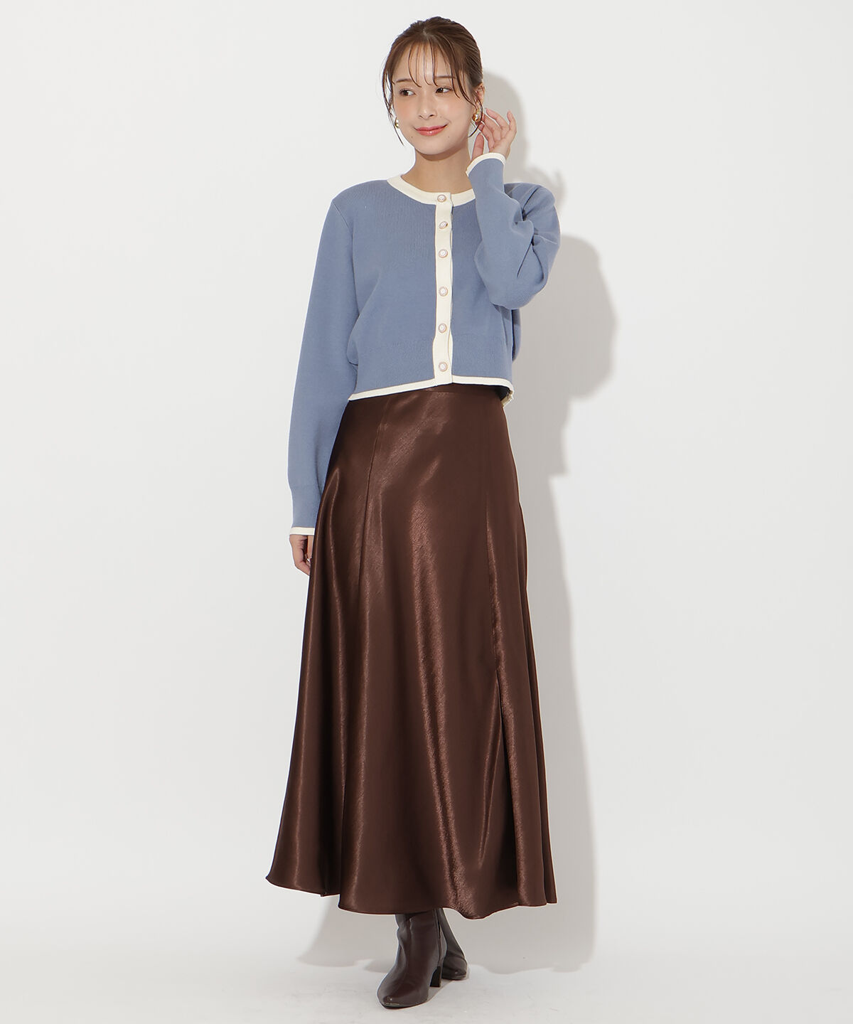 アンドクチュール「配色カーディガン」|カーディガン|