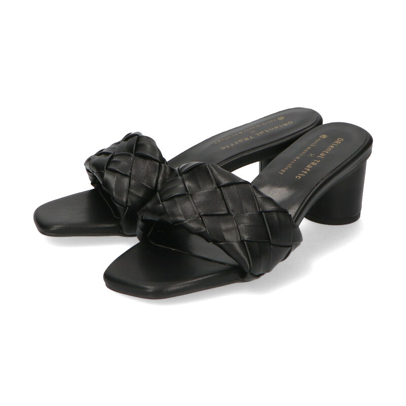 ORiental TRaffic「【アウトレット価格】編み込みミュールサンダル/21254 ミュールサンダル」|サンダル|BLACK